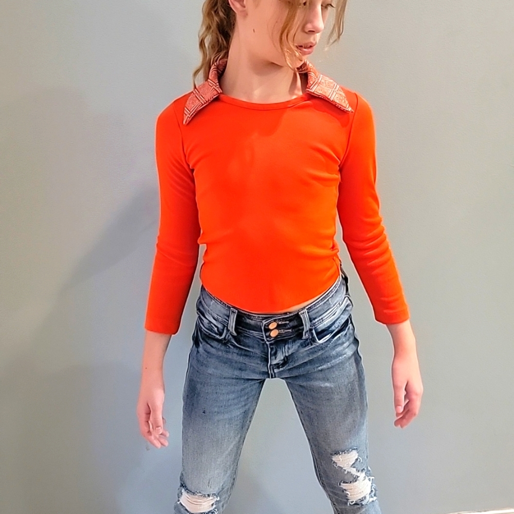 Vintage 70s child's large collar shirt